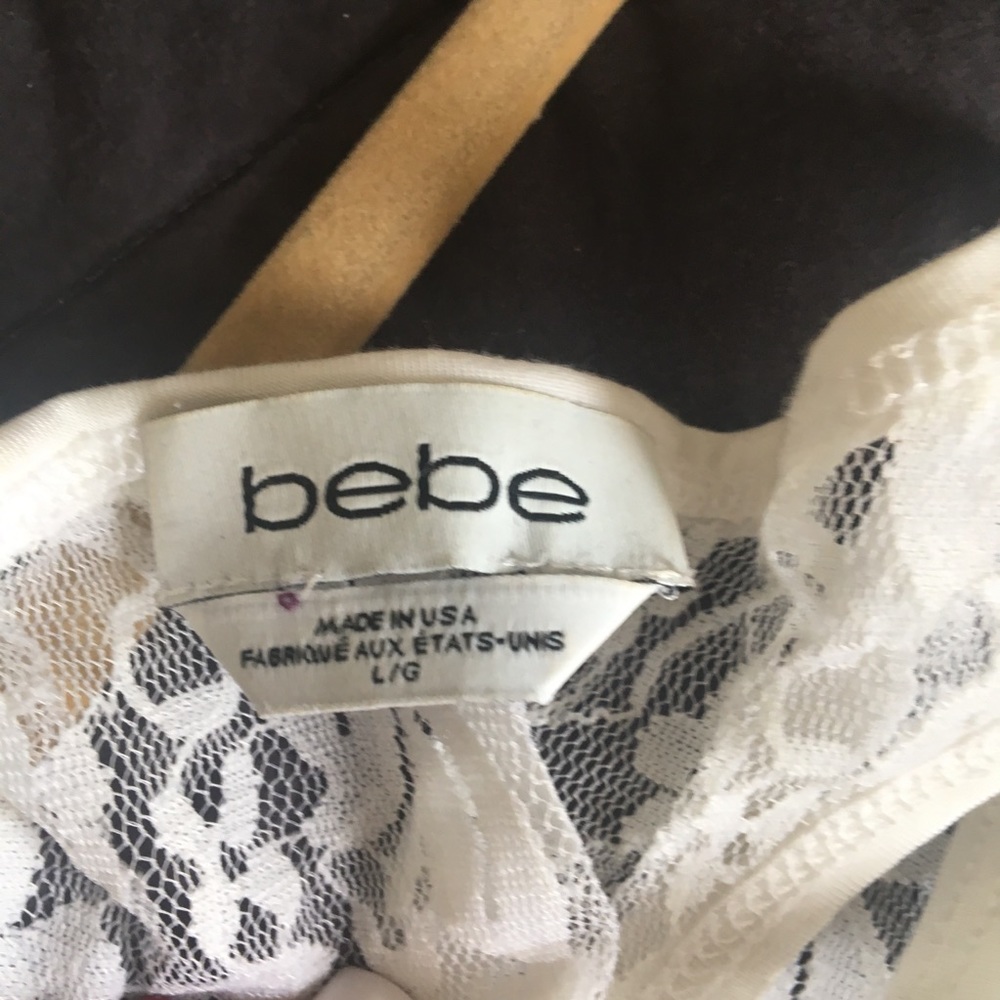 COPY - Bebe White Racerback Tank with Lace Back - EUC - Picture 4 of 4